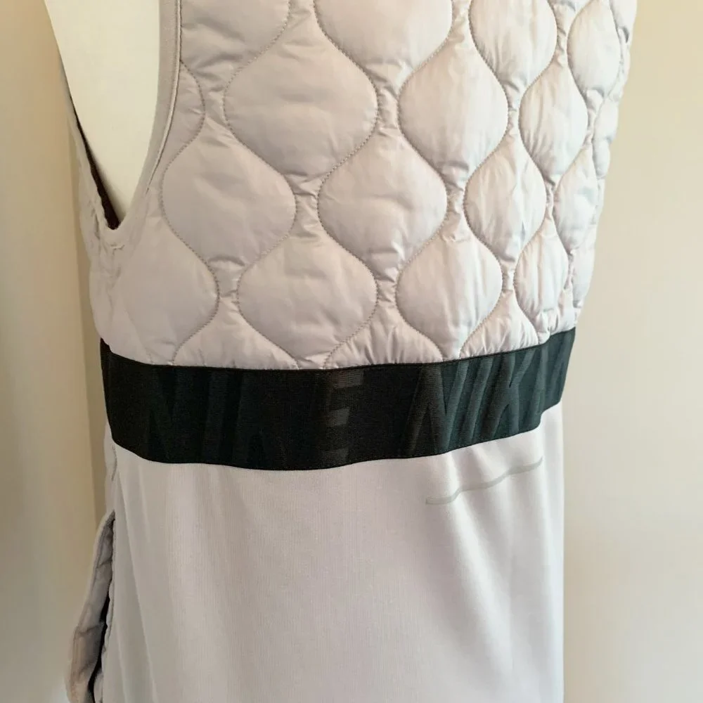 SOLD! Nike Aerolayer Black Gray Running Vest Gilet Quilted Logo - Picture 8 of 12